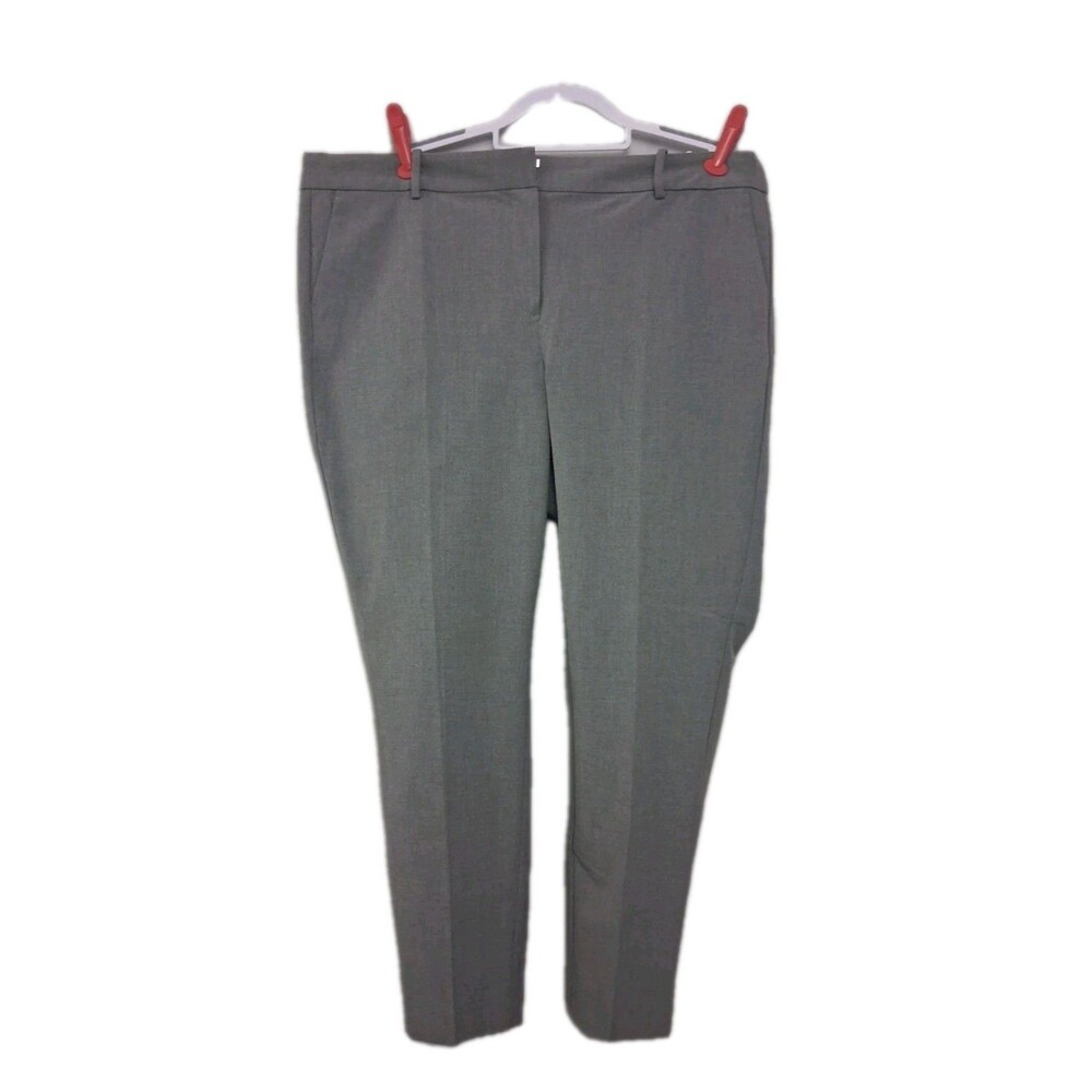 J Crew Womens 20 Pants Ruby Full Length Stretch Twill Straight Grey Slacks